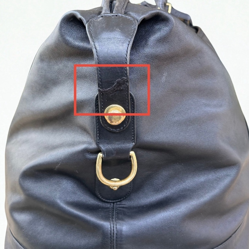 🔥Vintage COACH Black Leather Transatlantic Travel Duffel Bag #0503 - Made in USA - Picture 16 of 16